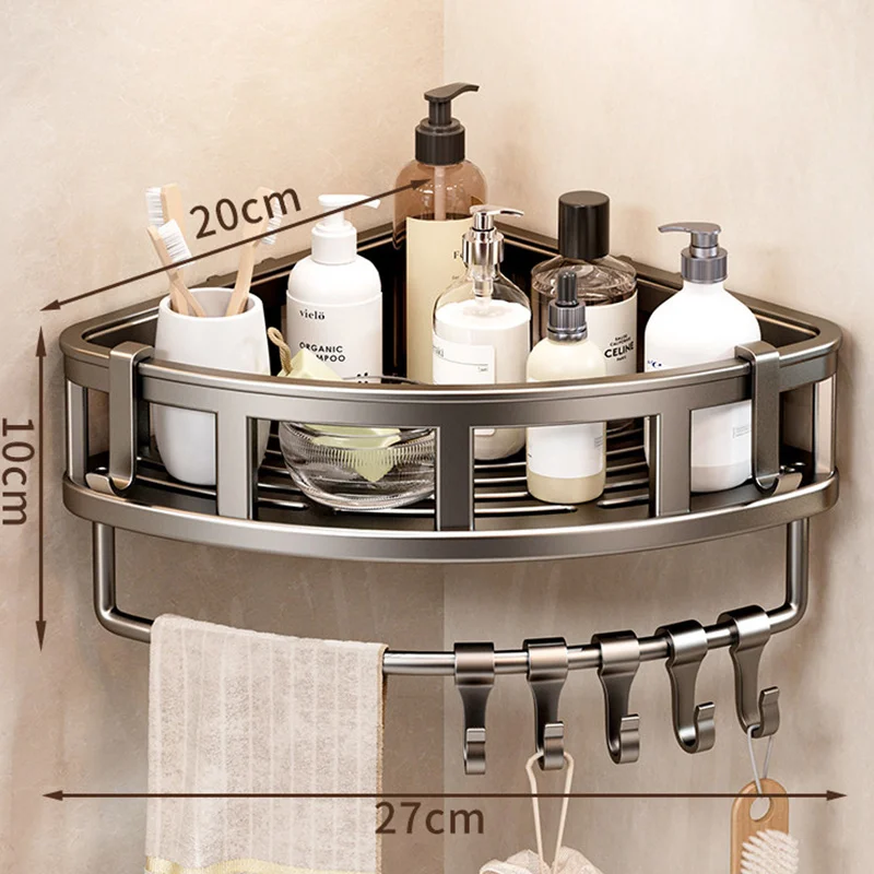 1 PCS Adhensive Bathroom Shampoo Holder Shower Caddy Shelves Storage No Drill Sh