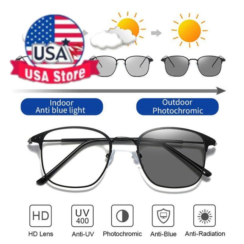Anti Blue Light Photochromic Glasses UV400 Anti Radiation Computer Eyeglasses-