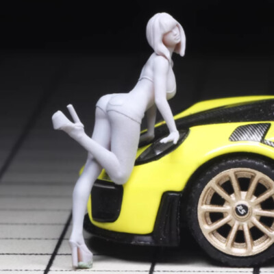 1:64 Scale Photography Auto Show Girl Scene Miniatures Figures Model Cars Toys