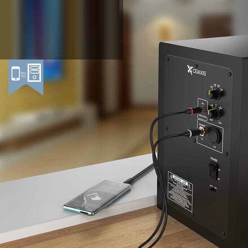 3.5mm to RCA Cable 2RCA to 3.5mm 2-RCA to AUX Cord Adapter Stereo Audio Y-Cable