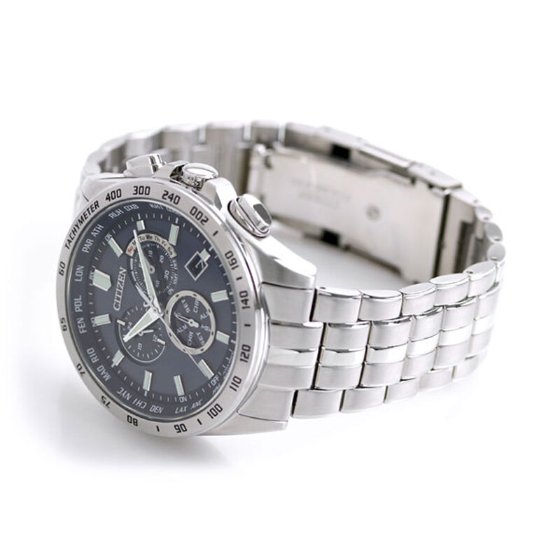 Pre-owned Citizen Collection Cb5870-91l Eco-drive Chronograph Atomic Radio Men Watch