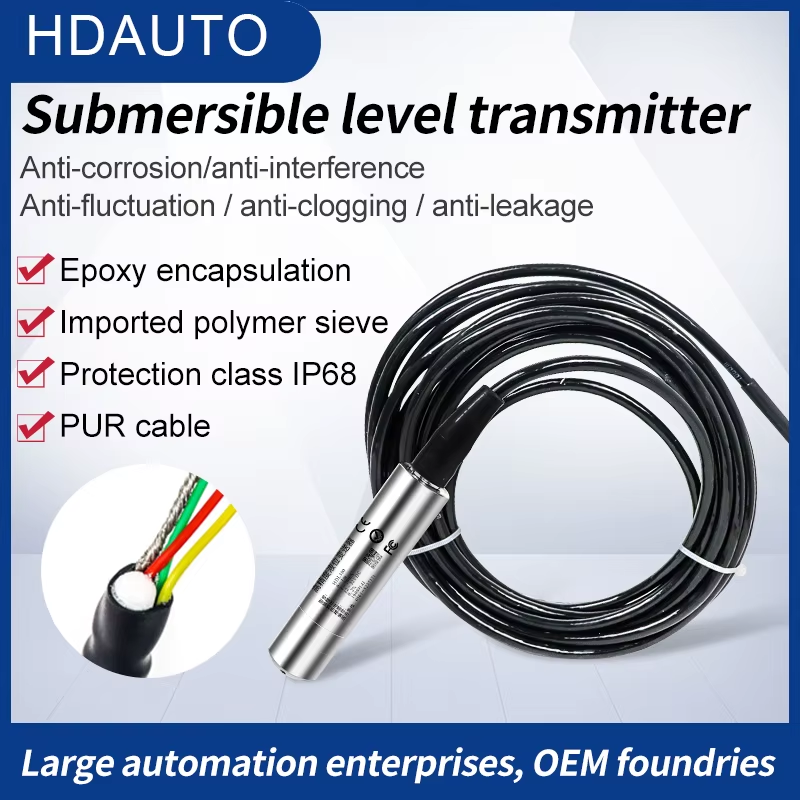 1-10m 4-20mA Throw-in type level gauge water tank controller water level indicat