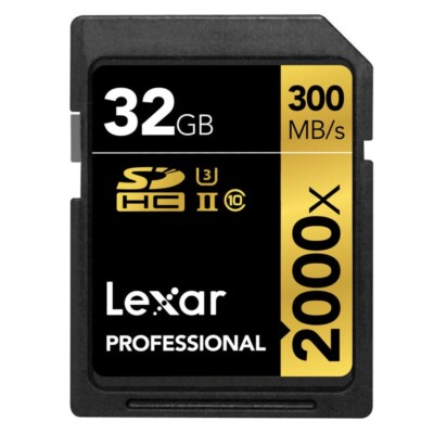 Lexar 32GB 64GB 128GB Professional 2000x UHS-II U3 4K SDHC SDXC SD Memory Card