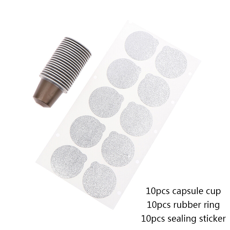 10pcs Nespresso Coffee Capsules Cup With Rubber Ring and Sealing Sticker 3-ig