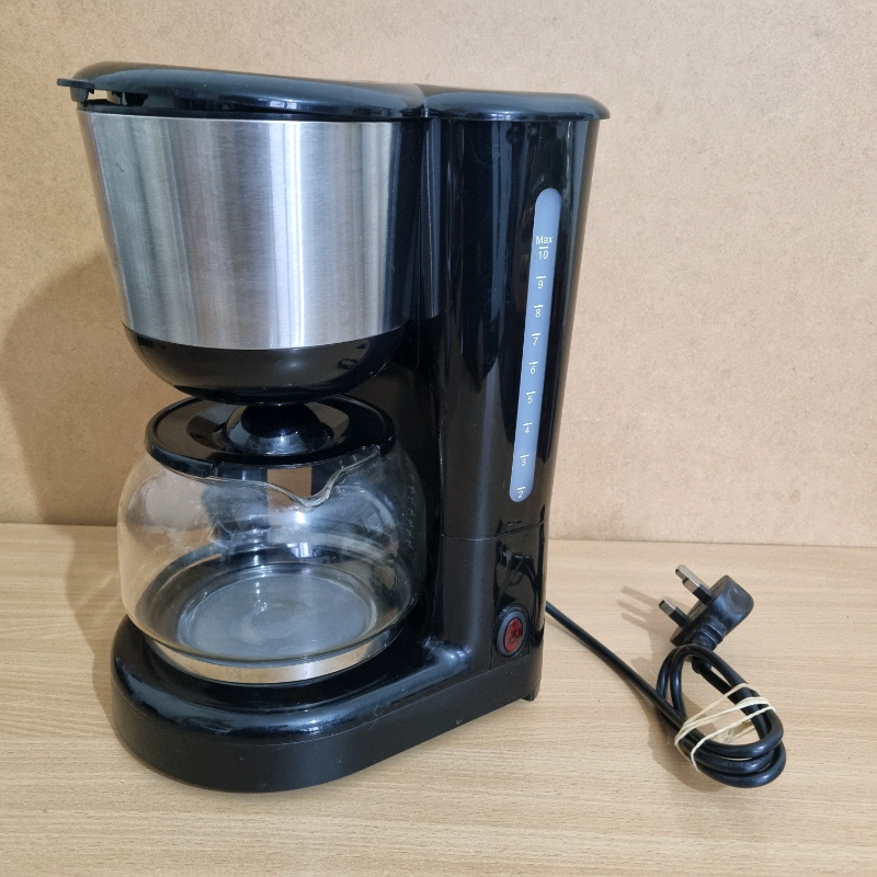 Tesco Basic Filter Coffee Maker Machine Instant AntiDrip 10 cups in
