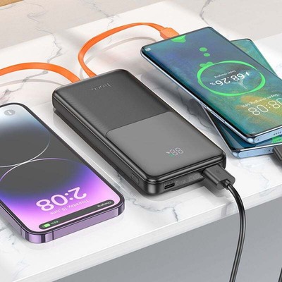 Hoco J119A 20000mAh 22.5W Power Bank with Built-In Charging Cable