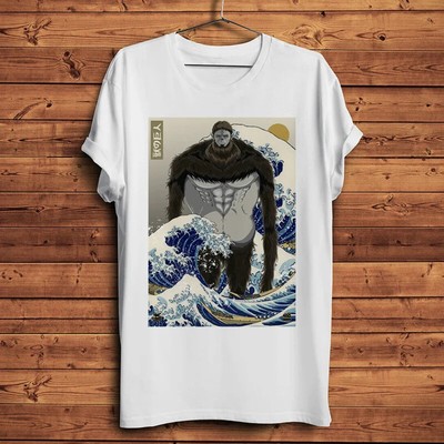 Ukiyoe Great Wave AOT Beast Titan Kemono no kyojin Funny Anime Tshirt Men New Wh