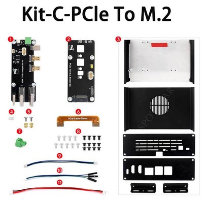 Raspberry Pi 5 Option Kit Easy-Adapter /OR PCIe-To-ETH /OR PCIe-USB-Hub Kit
