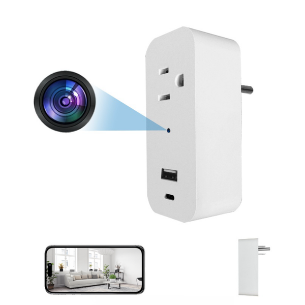 4K Mini Hidden Spy Camera Audio WiFi Remote Viewing Loop Recording Wall Charger