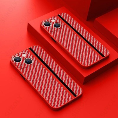 For iPhone 14 Pro Max 12 13 12 8+Magnetic CarbonFiber hard back Cover