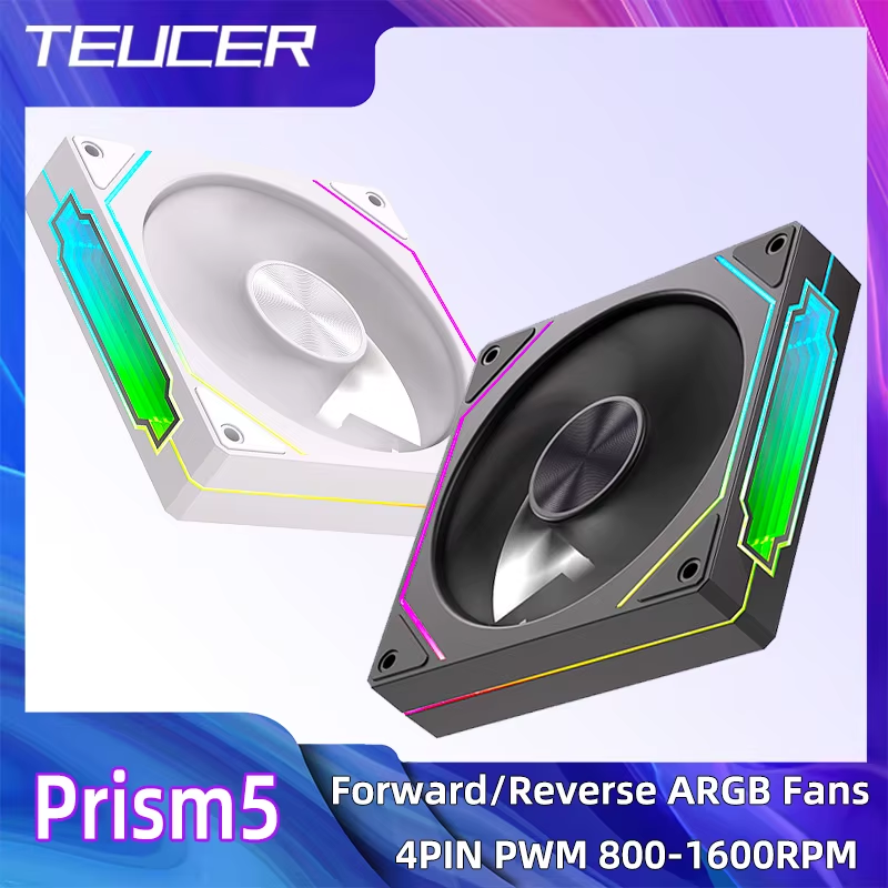 Prism 5 PRO 120mm Fan Argb Pc Case Ventiladores 4PIN PWM 5V-3PIN Cpu Water Coole