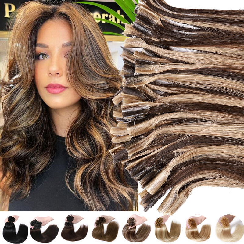 Highlight Glue Pre Bonded 1G/S Nail U Tip Keratin Hair Extensions Remy Human 1G