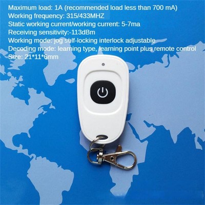 433MHz Contact Remote Control Light Switch 220V 10A Mini Wireless Switch Relay M