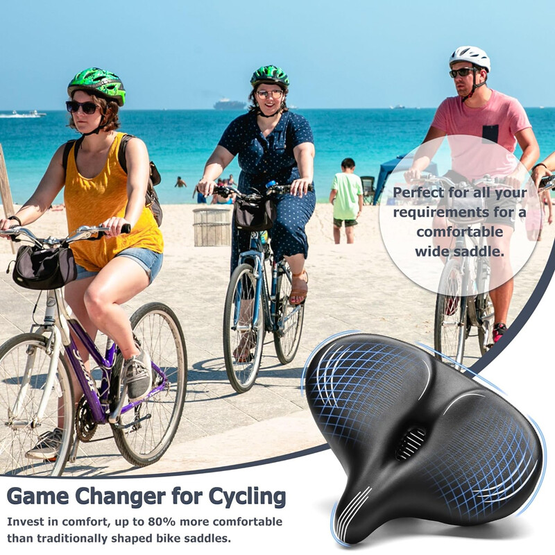 Extra Wide Bike Seat for Men Women Comfort, Oversized Bicycl