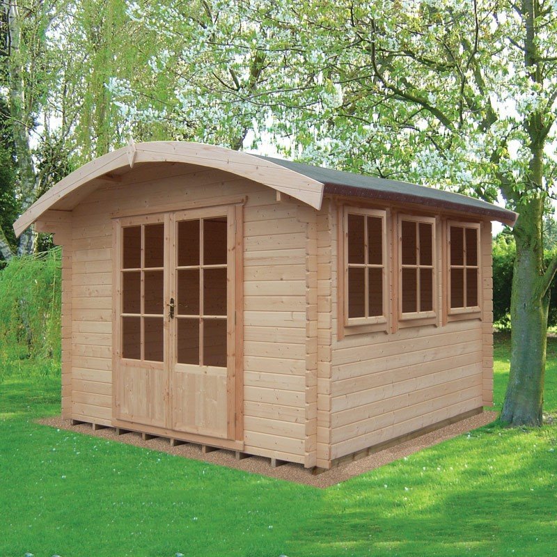 2xshire Kilburn 10x14foot Curved Roof Cabin Summerhouse Shed 2