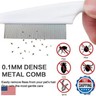 Pet Grooming Comb - 2-in-1 Multifunctional Stainless Steel Comb for Flea, Tear Stain Removal, and Dehairing Dogs and Cats' Face, Paws, and Body