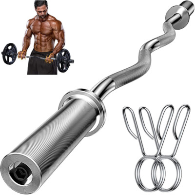 Fitness Weight Bar 47'' Barbell 2 Inch Solid Chrome Workout Exercise Lifting