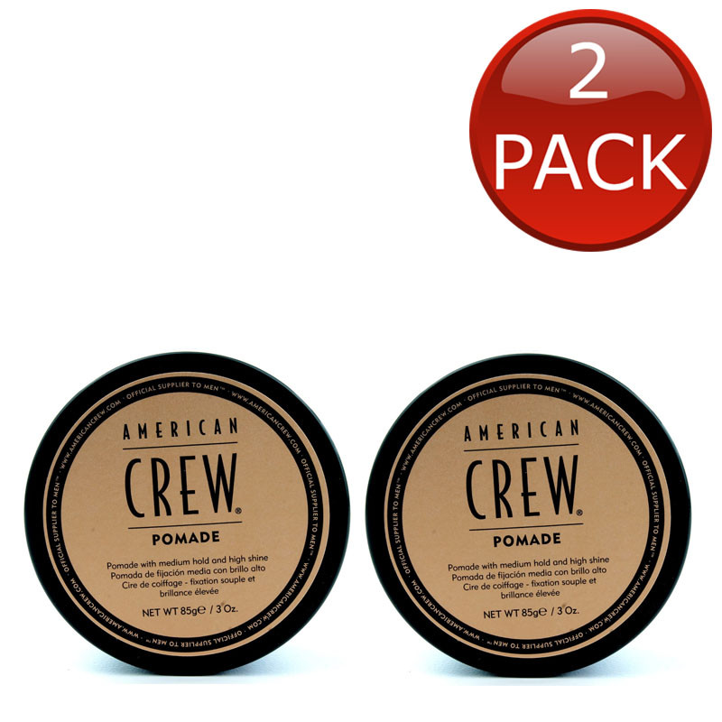2 X American Crew Pomade Hair Wax Medium Hold High Shine Genuine