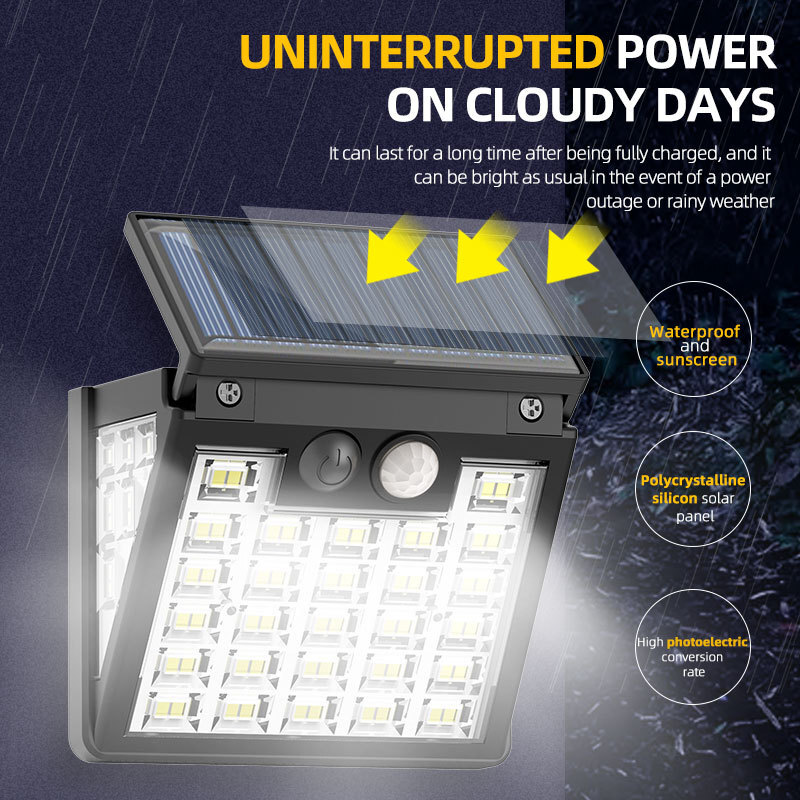 1-10X Adjustable Solar Panel 72000LM Motion Sensor Lights Flood Light Waterproof