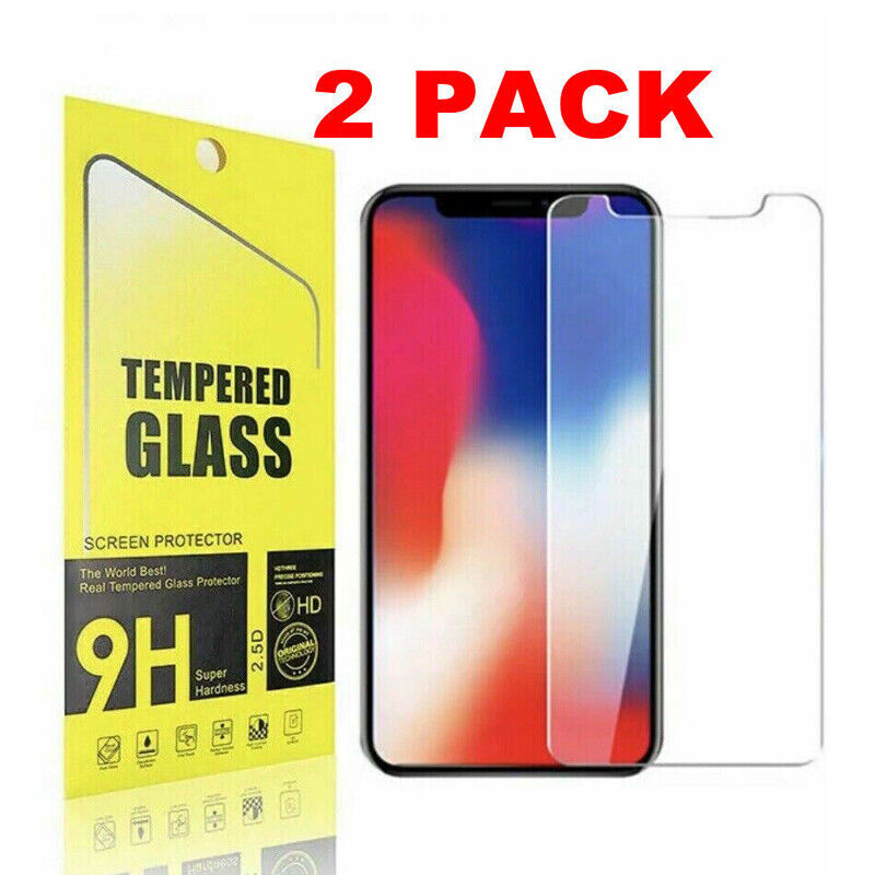 2 Pack Screen Protector Full Cover Tempered Glass For iPhone 13/15 Pro Max/Plus