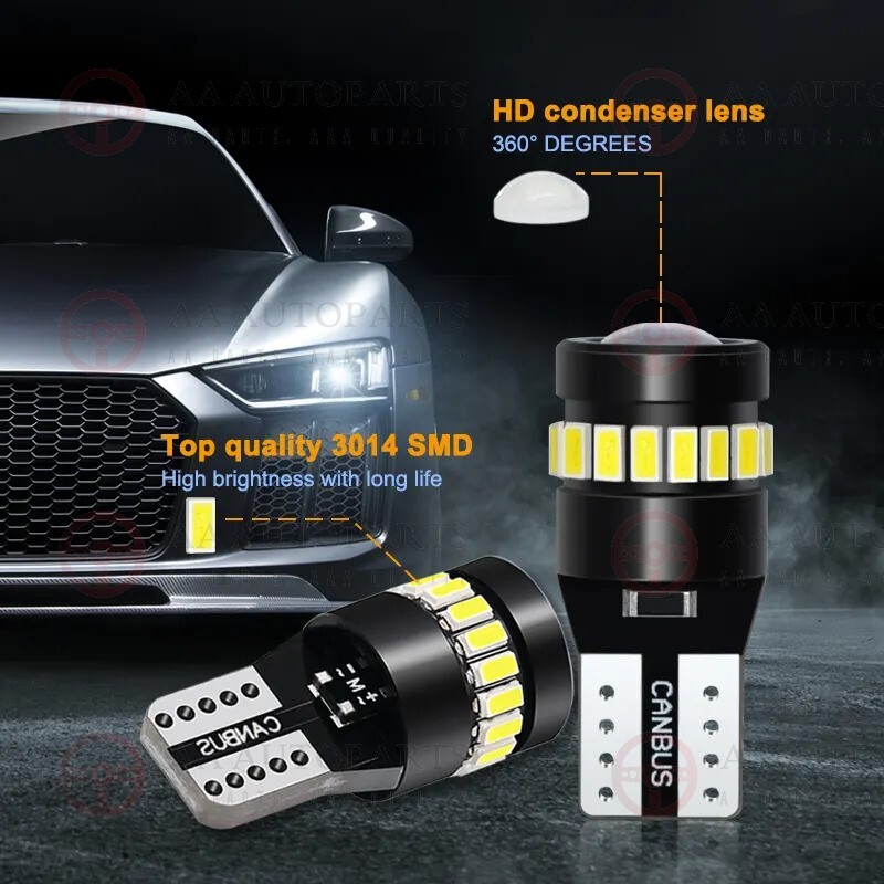 LED Projector Parker Wedge Bulb Globes White T10 194 168 W5W CANBUS Pair 2PCS