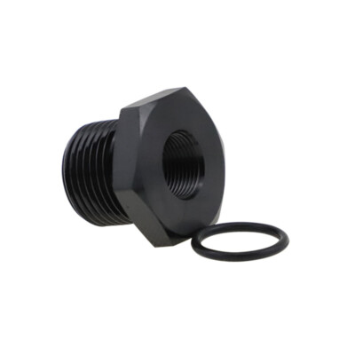 1PC 1/2-28 to 13/16-16 Automotive Threaded Oil Filter Adapter Aluminum Black
