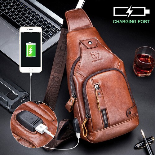 For Men Chest Bag Crossbody Bag Shoulder Bag 100% Genuine Le