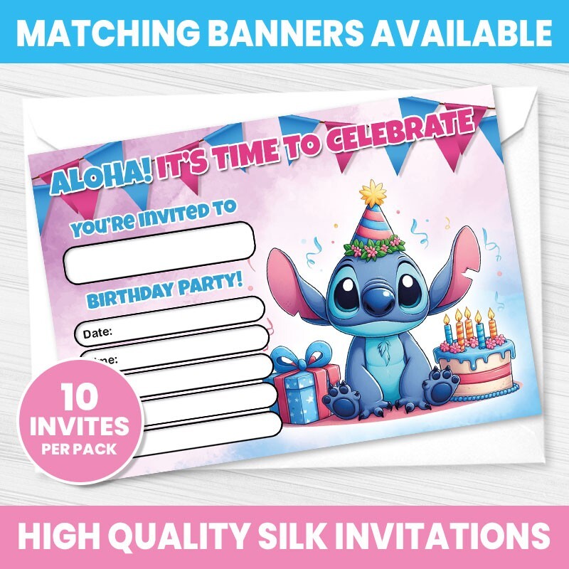 STITCH BIRTHDAY PARTY INVITATIONS GIRL BIRTHDAY INVITES STITCH INVITATIONS