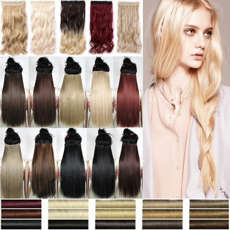 Real Soft One Piece Blonde Straight For Braids Clip In Half Head