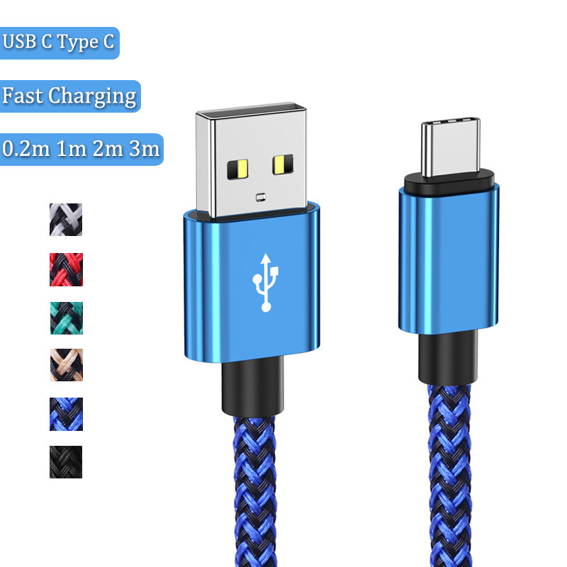 USB C Fast Charging Cable For Samsung S8 S9 S10 S20 S21 Plus Type C Charger Cord