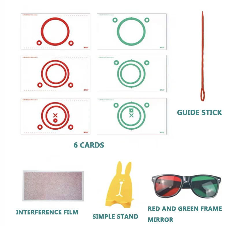 Red and green variable vector visual function fusion set stereo vision training