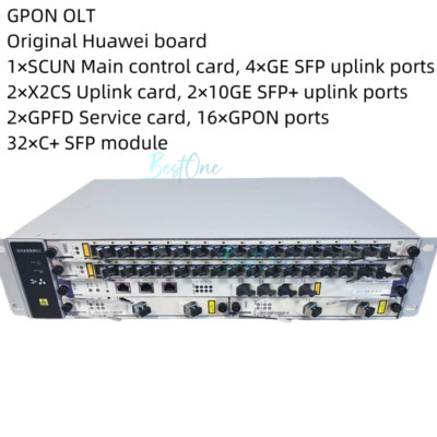 HUAWEI GPON OLT 1×SCUN 2×X2CS 4×10G Uplink 1|2×GPFD C+ or C++ Module AC/DC Power