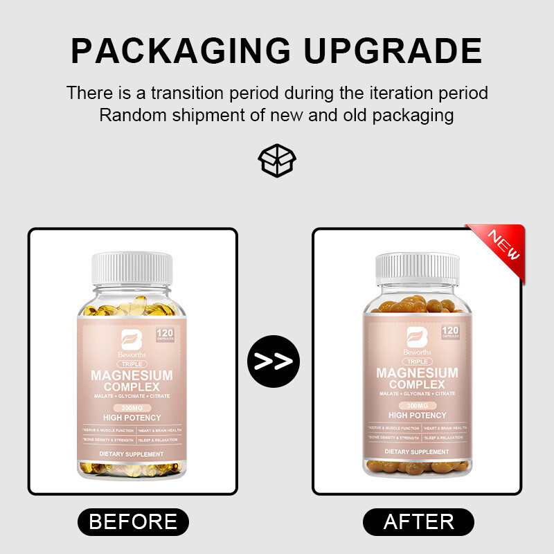 120 Capsules Triple Magnesium Complex, 300mg of Magnesium Glycinate Malate