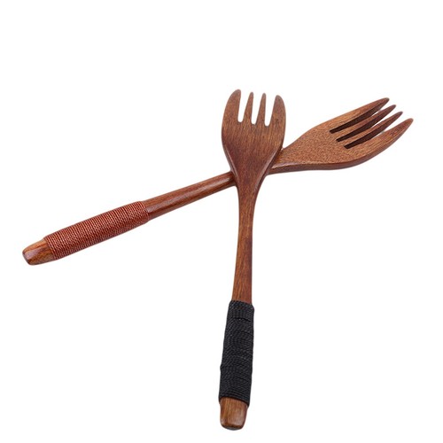 2pcs//set Natural Gift Wooden Dessert Cake Spoon Fork Set Kitchen Coffee Tea Soup
