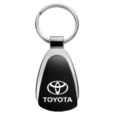 Toyota Black Teardrop Authentic Logo Key Fob Ring Officially Licensed