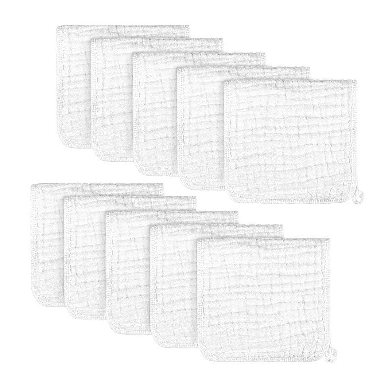 Muslin Baby Burp Cloths 100% Organic Cotton Large 20"X10" High Absorbent 10 Pack