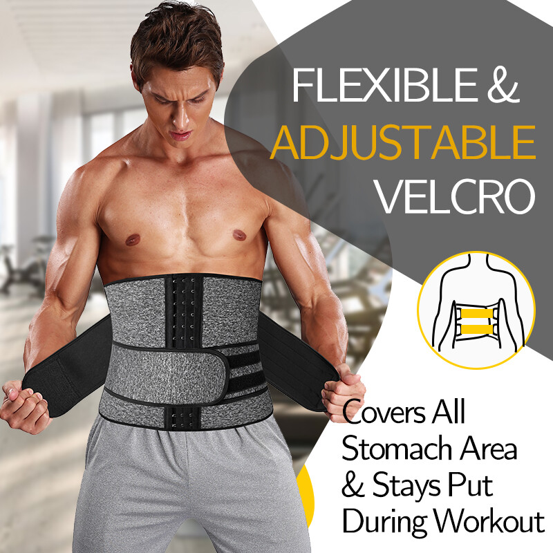 Men Belly Fat Burner Body Shaper Waist Trainer Sauna Sweat Belt for Weight Loss