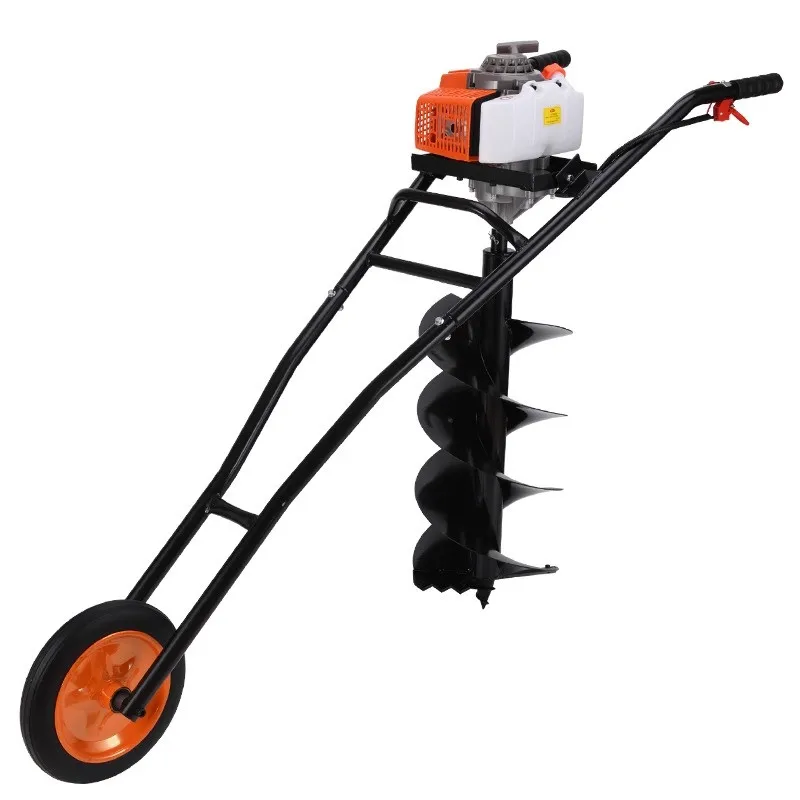 Portable Four-stroke Trolley Ground Drill Spiral Tree Planting Soil Machine Powe