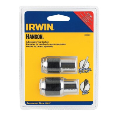 Irwin 3095001 Forged Socket Steel 3/8 in. Drive #0 to 1/2 in. Tap Adapter Set