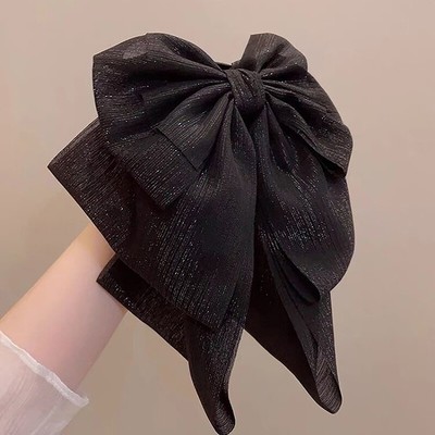 Big Size Bow Hair Clip Claw Clamp Women High Ponytail Barrettes Headwear-y
