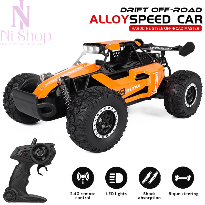 Monster Truck With Led Headlight Fast 2wd Rock Crawler 2.4gh