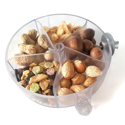 Pet Bird Feeder Parrot Bite Toy Wheel Foraging Case Puzzle Food Feed Dispenser