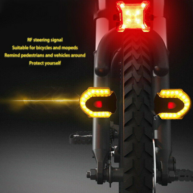 Bike Turn Signals Light Bicycle Front/Rear Indicator w/Smart Wireless Remote Kit