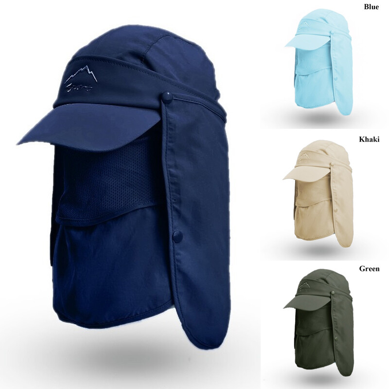 Casquette Pêche Randonnée Outdoor Unisexe Rapide Sèche UV Bleu M