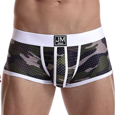 JOCKMAIL Mens Boxers Shorts Underwear Men's Sexy Breathable Mesh Underpants 