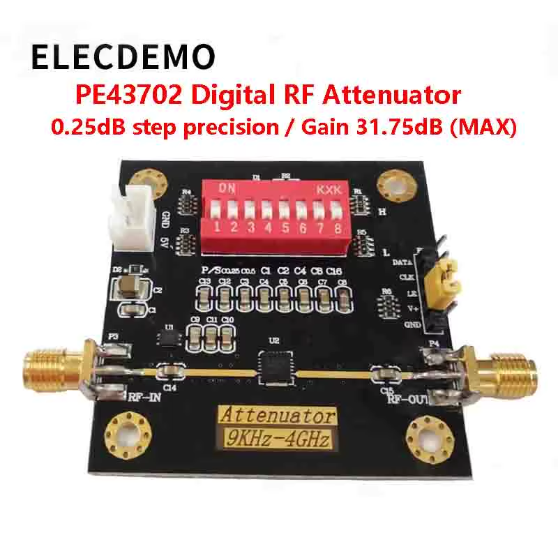 PE43702 module digital RF attenuator module bandwidth 9K~4GHz 0.25dB step accura