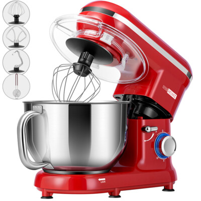 Electric Food Stand Mixer 660W 10 Speed 6 Quart Tilt-Head Kitchen Beater Red