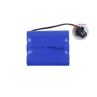 1865 7.4V 2S3P 9600Mah large capacity rechargeable Li-Lon battery pack SM2.54