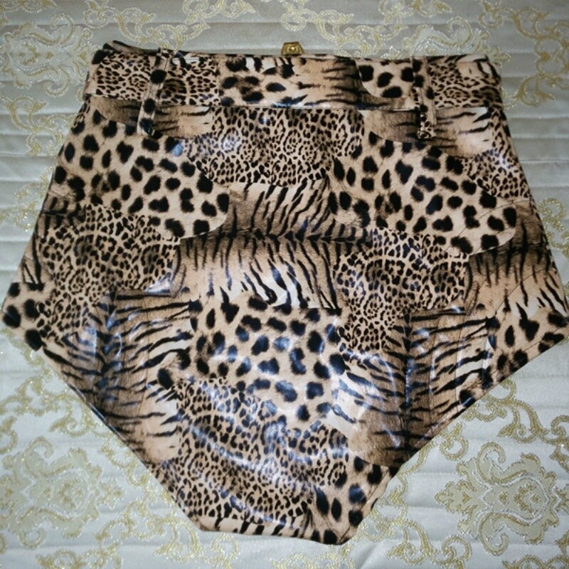 Women Shiny Faux Leather Hot Pants High Waist Shorts Belted Punk Dancewear Chic