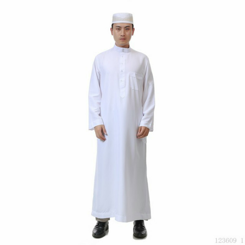 Herren Weiß Schwarz Arabische Robe Islamisches Kleidung Kaftan Dishdasha Kleid
